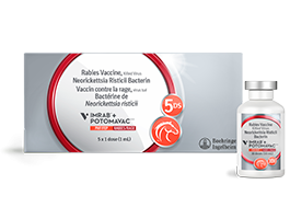 Grey and red box and bottle of Imrab® + PotomavacTM