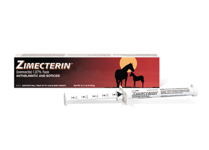 Zimecterin product shot used for dewormers in equine.